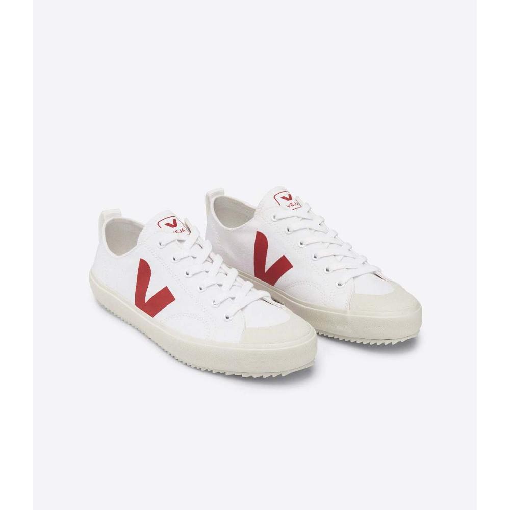 White/Red Women's Veja NOVA CANVAS Shoes | AU 481MQZ